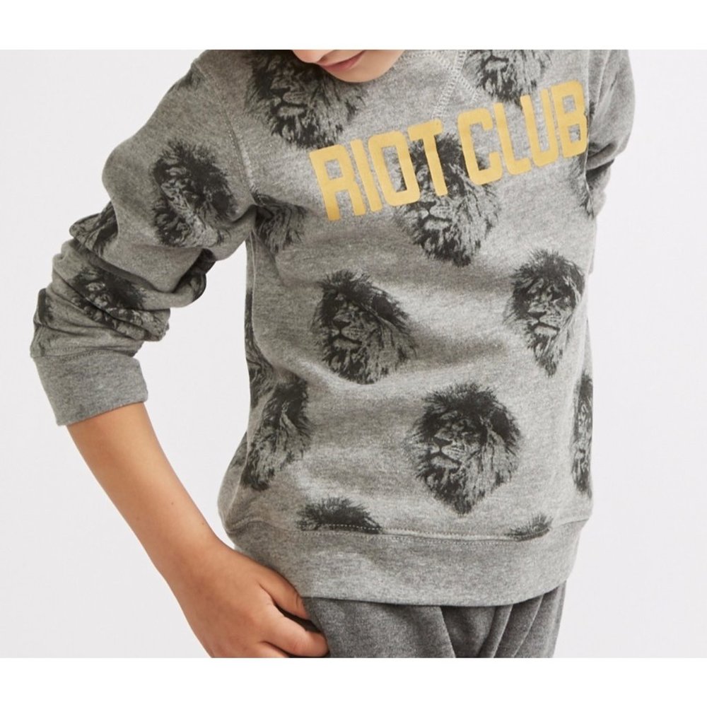 Riot Club Lion Crewneck Sweatshirt NEW WITH TAGS size 4-5